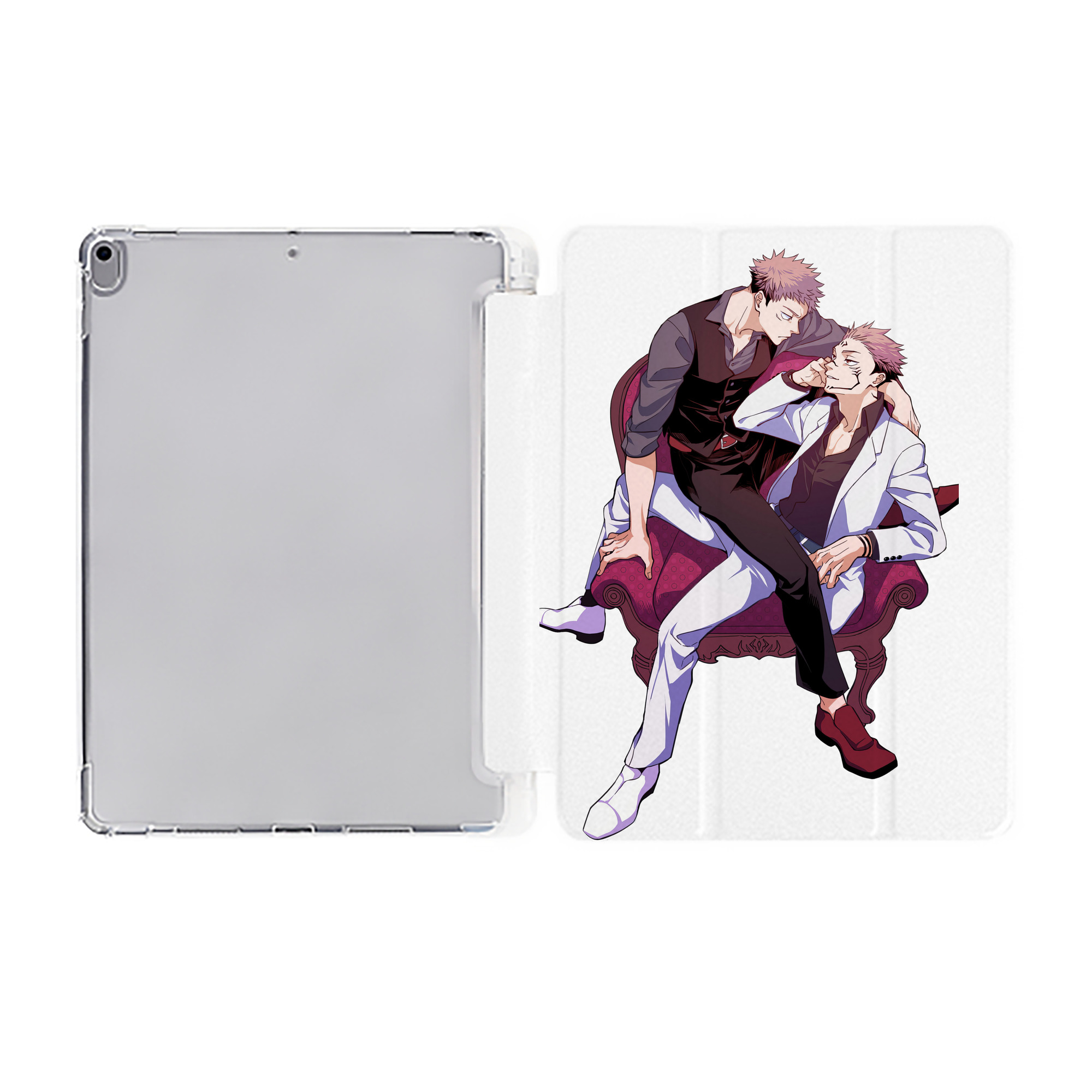 （画像用） 呪術廻戦 Jujutsu Kaisen IPad ケース ペン収納付き 三つ折りスタンド PUレザー×シリコン 対応機種9.5/10.5/10.9インチ